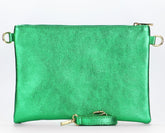 Marci Metallic Green Rainbow Leather Bag